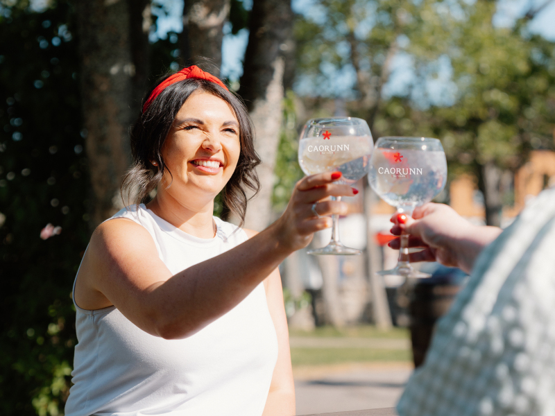 Julia Bryce cheersing